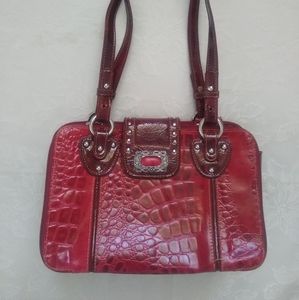 M.C. Red wine croco embossed bag